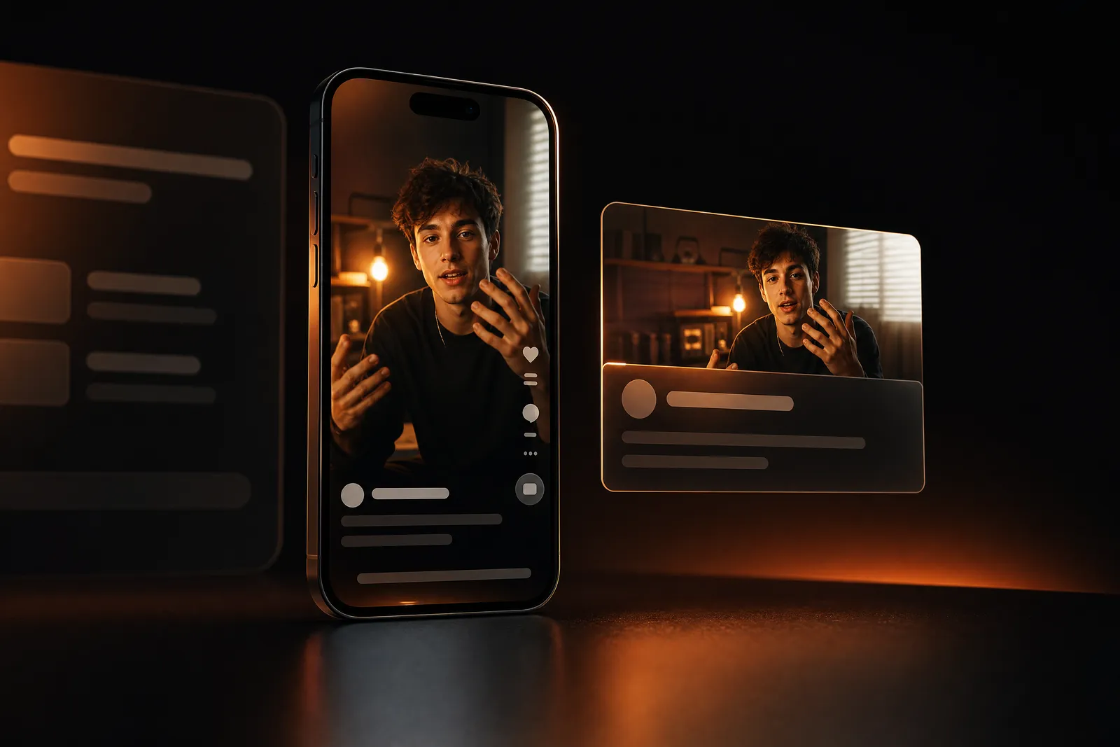 A vertical clip and its matching thumbnail prepared side by side